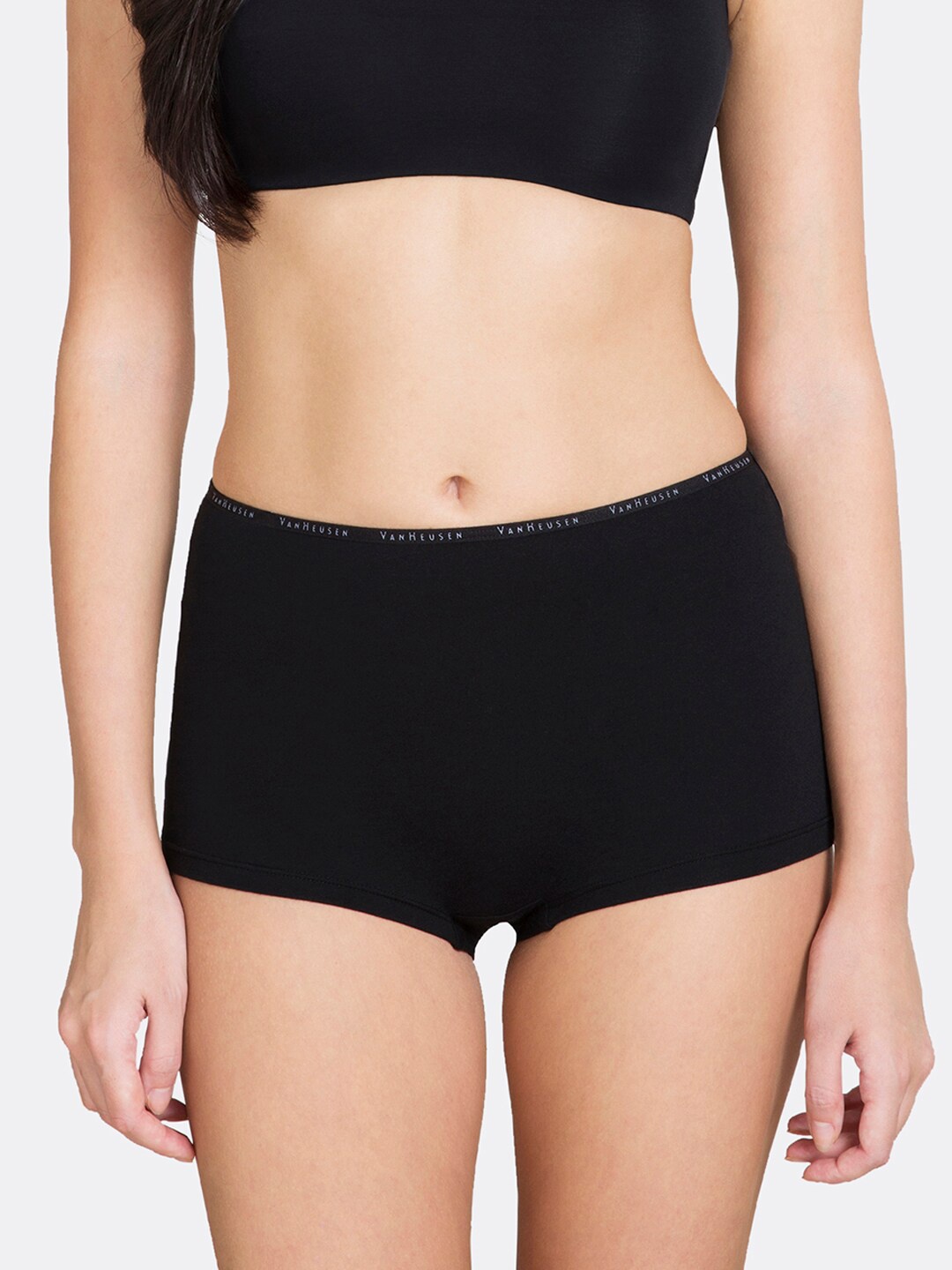

Van Heusen Women Antibacterial Quick Dry Boyshorts Briefs, Black