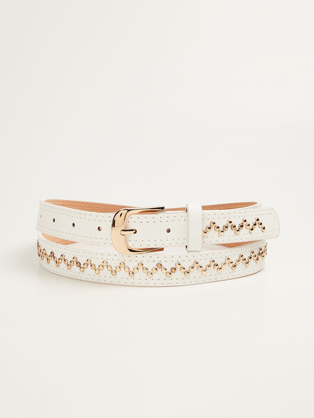 

Ginger by Lifestyle Women White Embellished Belt