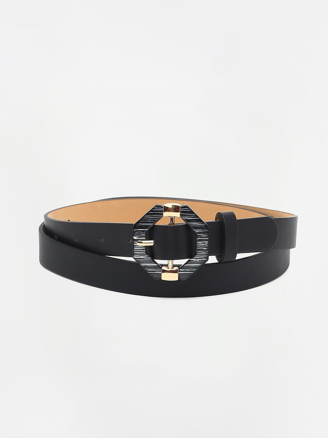 

Ginger by Lifestyle Women Black Solid Slim Belt