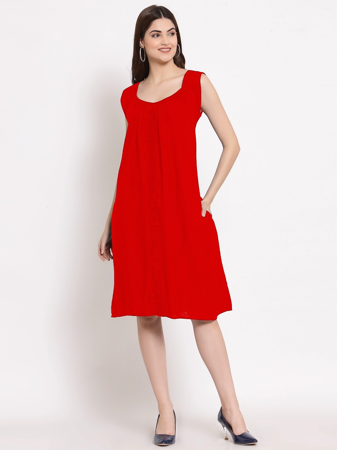 

PATRORNA Women Red Nightdress