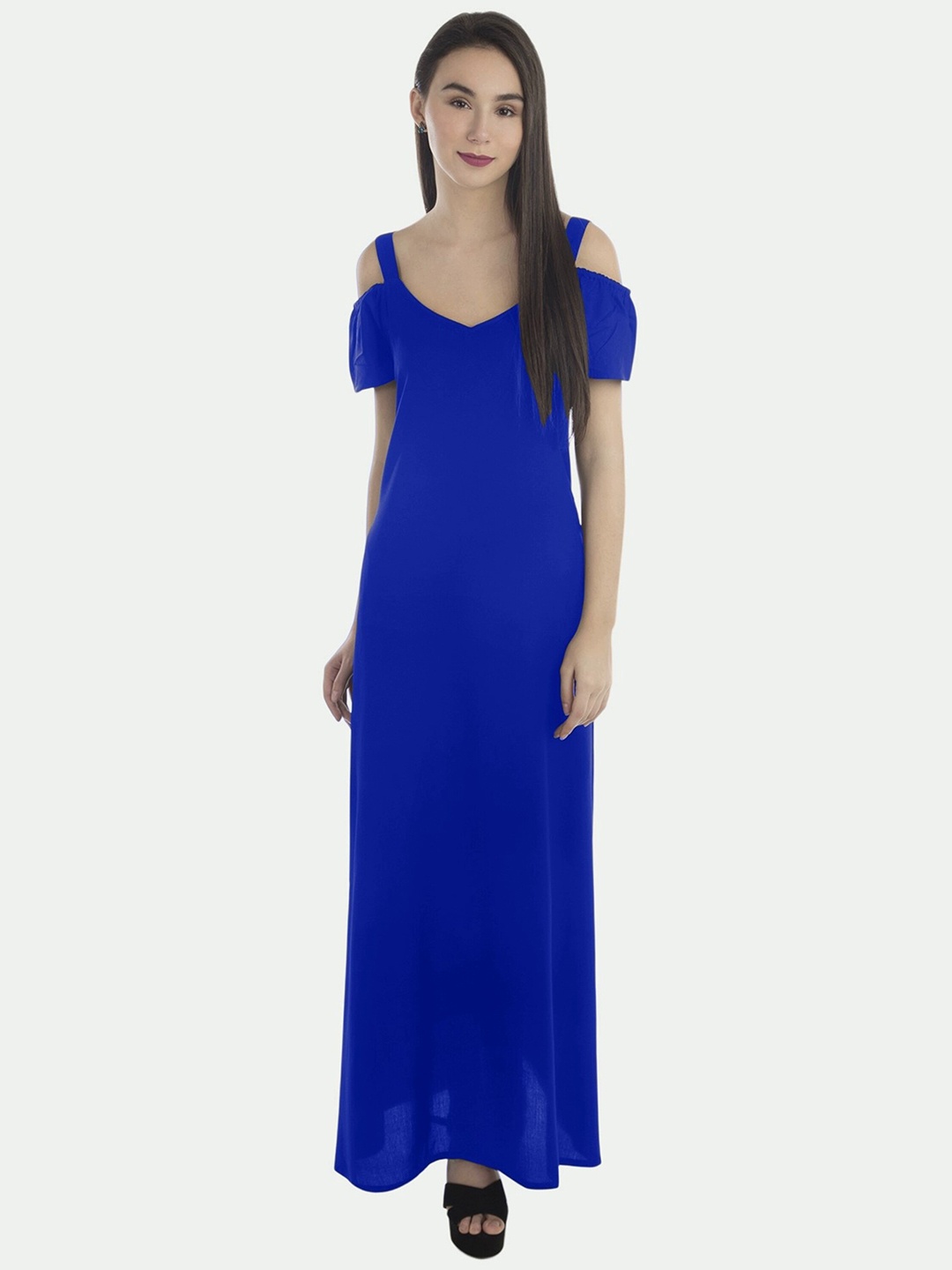 

PATRORNA Women Blue Maxi Nightdress