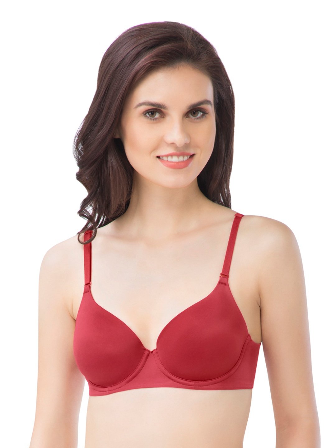 

Amante Solid Padded Wired Ultimate T-Shirt Bra - BRA10605, Red