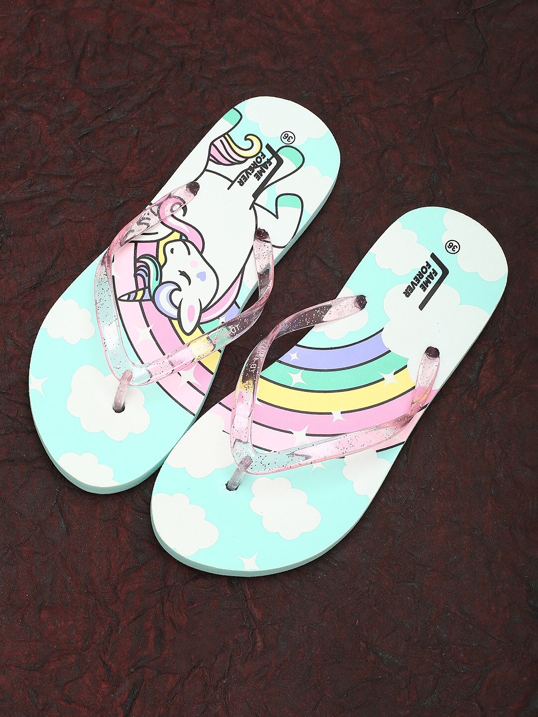 

Fame Forever by Lifestyle Girls Printed Thong Flip-Flops, Green