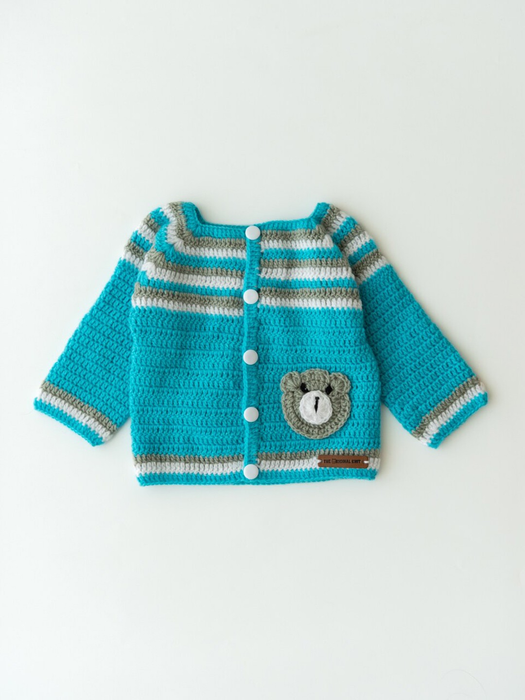 

The Original Knit Unisex Kids Blue & White Striped Cardigan