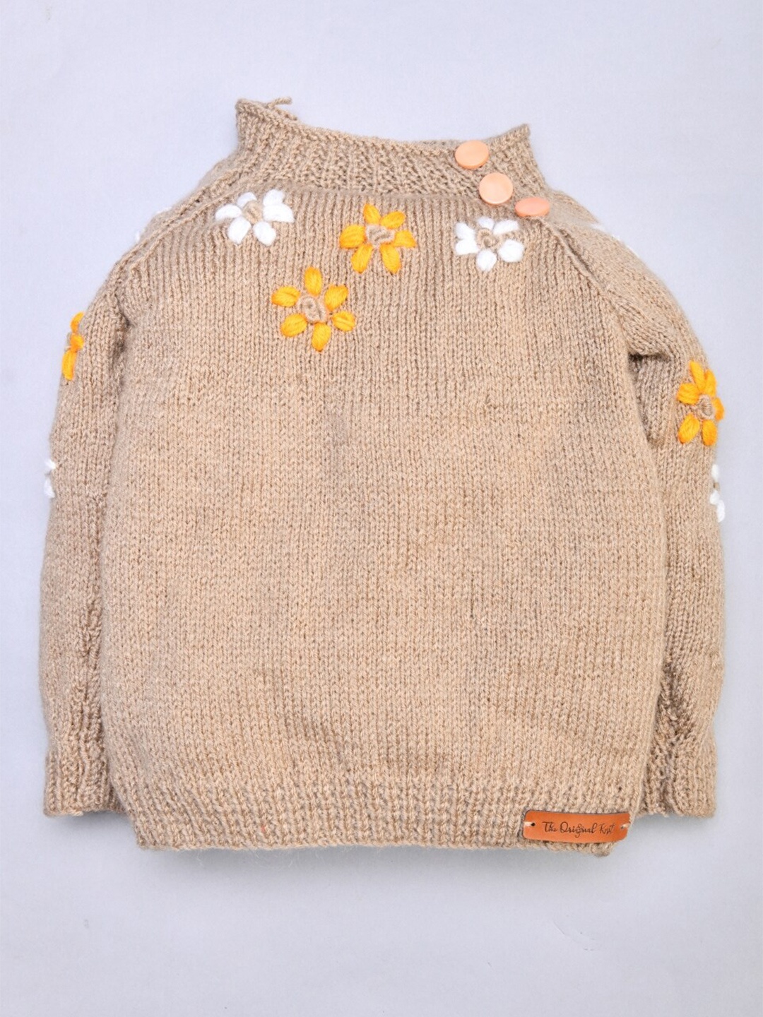 

The Original Knit Unisex Kids Beige & Yellow Floral Pullover