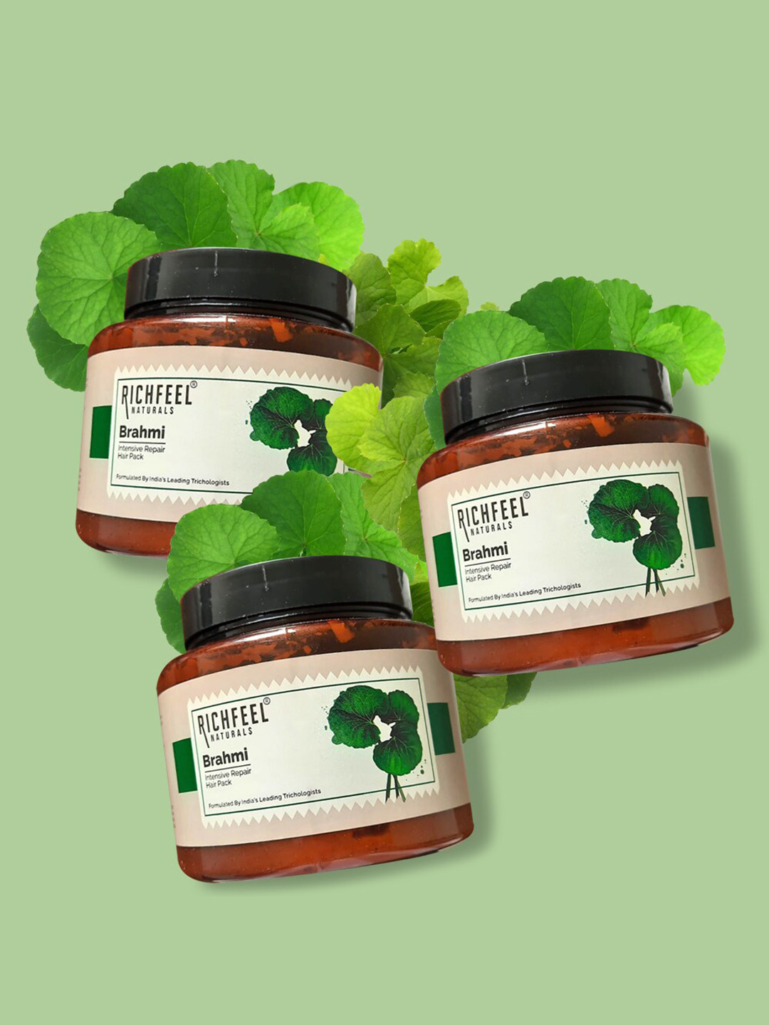 

Richfeel Set Of 3 Brahmi Hair Pack 300gm, White