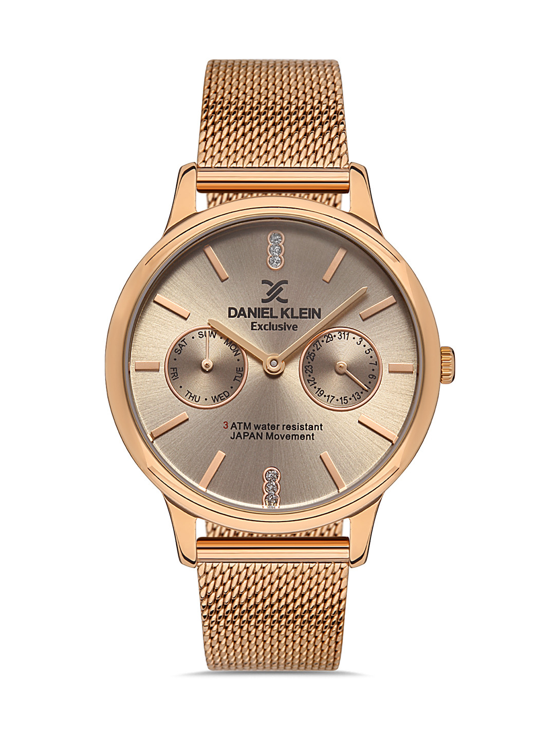 

Daniel Klein Women Grey Embellished Dial & Rose Gold Toned Analogue WatchDK.1.13229-2