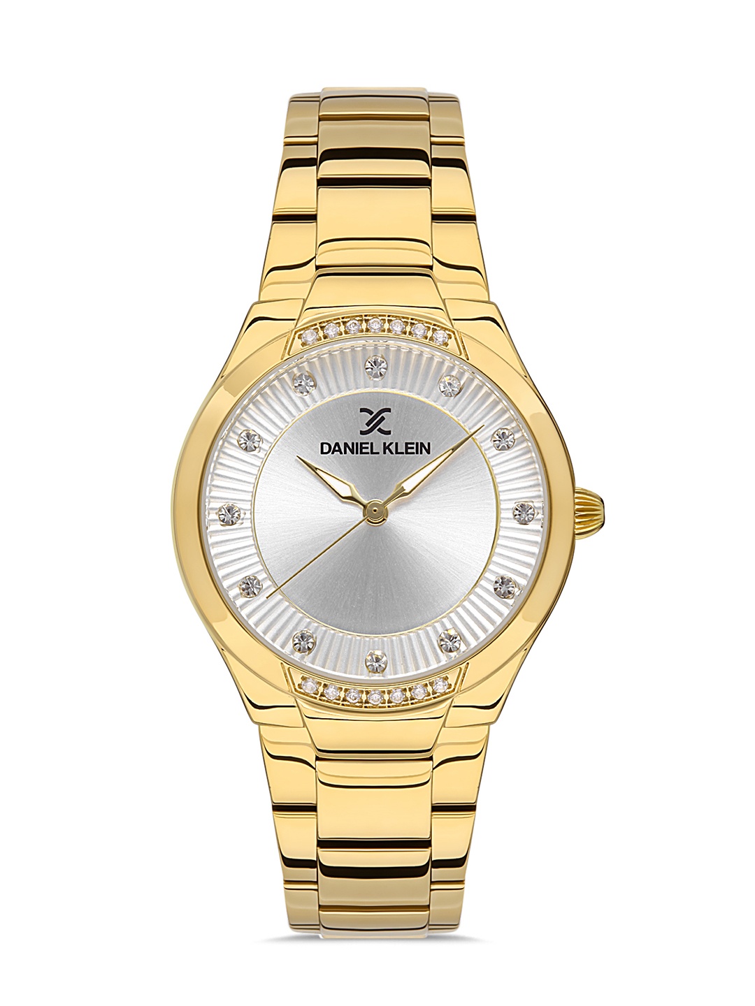 

Daniel Klein Premium Women Silver & Gold Toned Dial & Strap Analogue Watch DK.1.13216-6