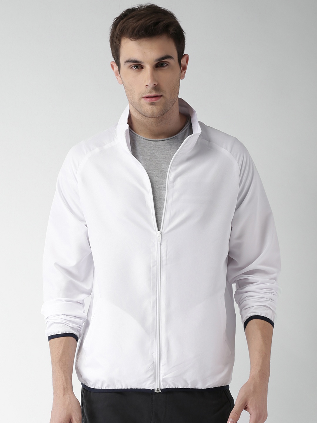 

Mast & Harbour Men White Solid Lightweight Sporty Jacket