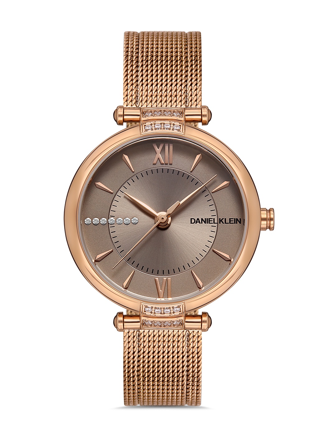 

Daniel Klein Premium Women Grey Dial & Rose Gold Toned Straps Analogue Watch DK.1.13218-2