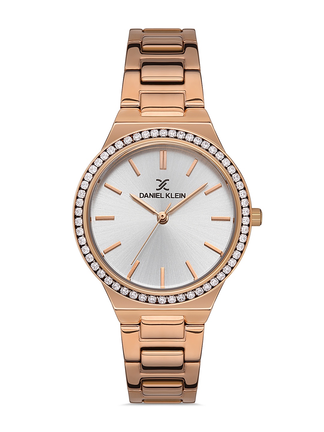 

Daniel Klein Premium Women Rose Gold Toned Embellished Dial & Strap Watch DK.1.13215-2