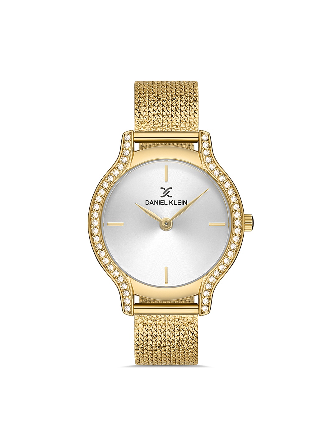 

Daniel Klein Premium Women Silver Embellished Dial & Gold Analogue Watch DK.1.13208-2