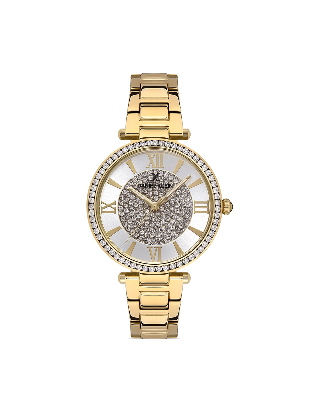 

Daniel Klein Premium Women Silver & Gold Toned Dial & Strap Analogue Watch DK.1.13241-2