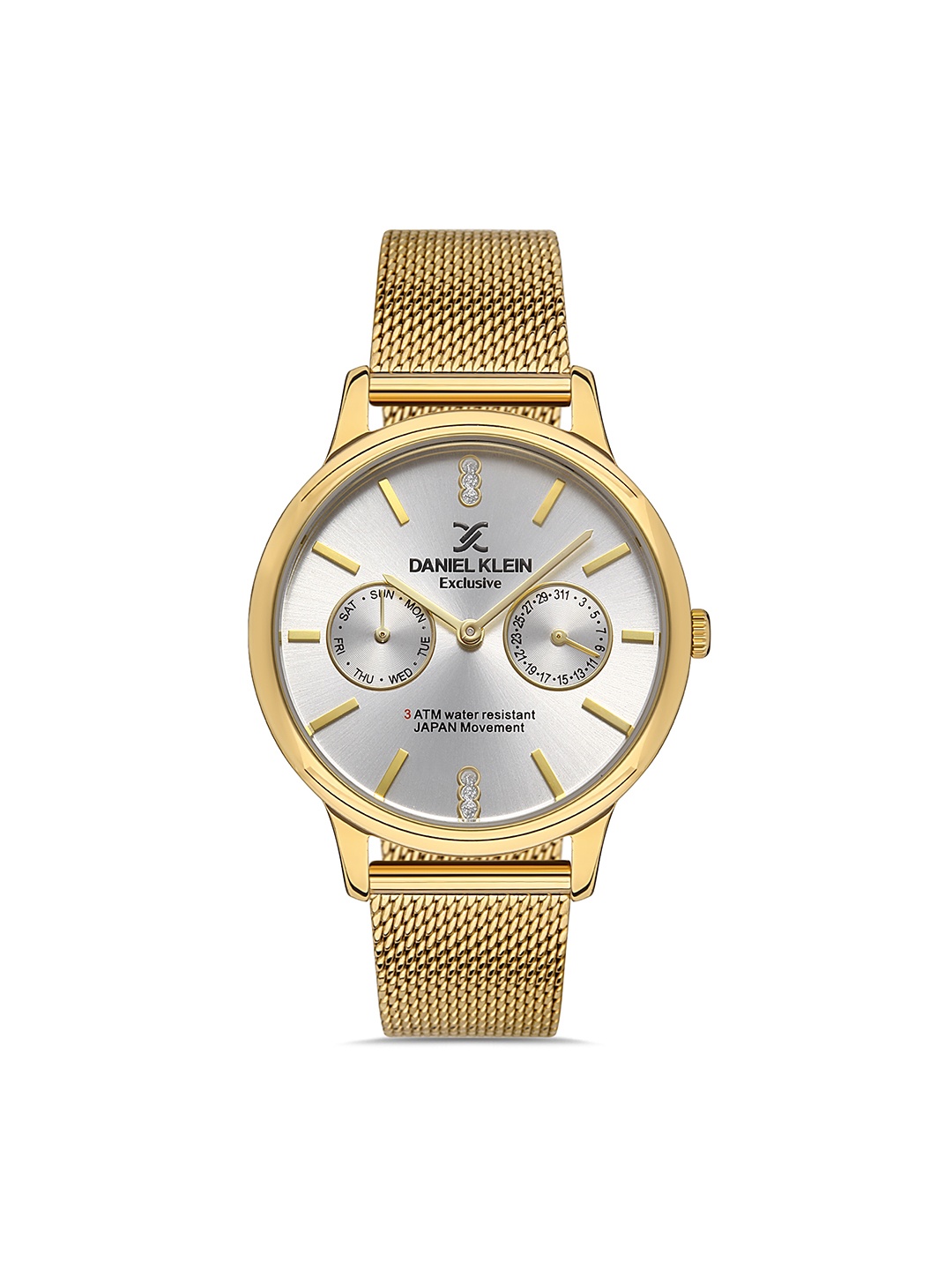 

Daniel Klein Exclusive Women Gold-Toned Dial & Strap Analogue Watch DK.1.13229-3, Silver