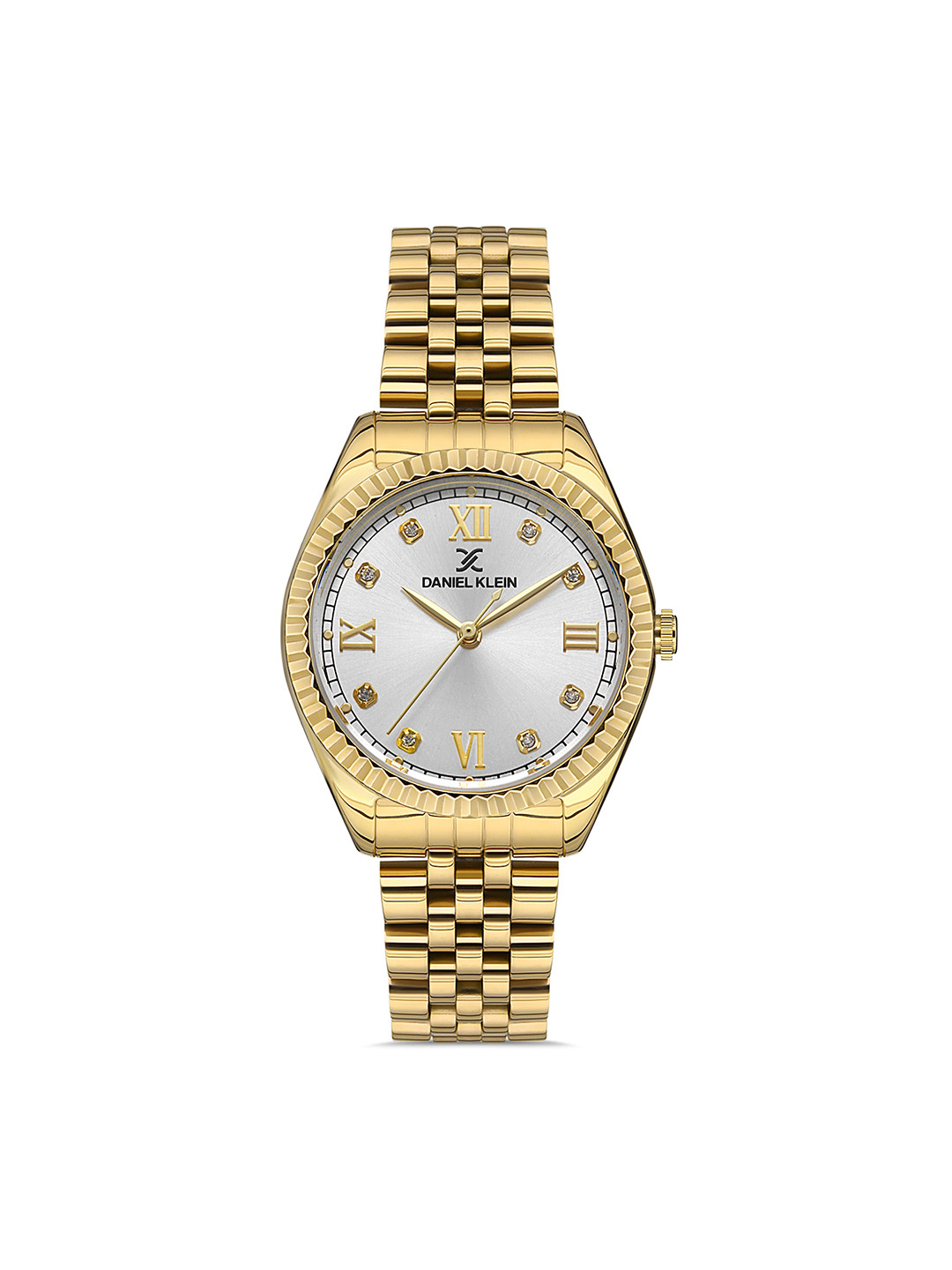 

Daniel Klein Premium Women Silver & Gold Toned Dial & Straps Analogue Watch DK.1.13221-4