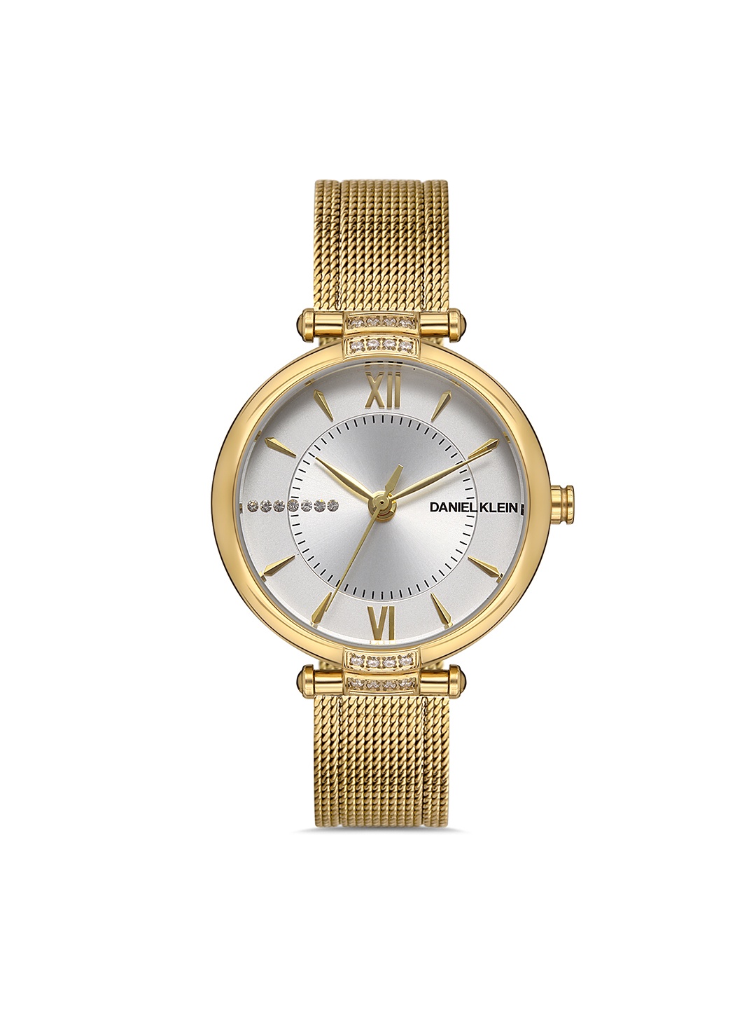 

Daniel Klein Premium Women Silver& Gold Toned Dial & Strap Analogue Watch DK.1.13218-6