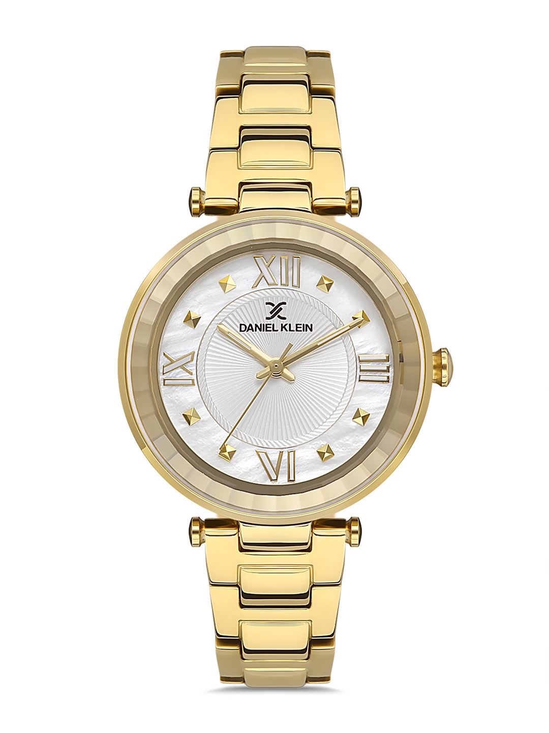

Daniel Klein Premium Women Silver Dial & Gold Straps Analogue Watch DK.1.13231-3