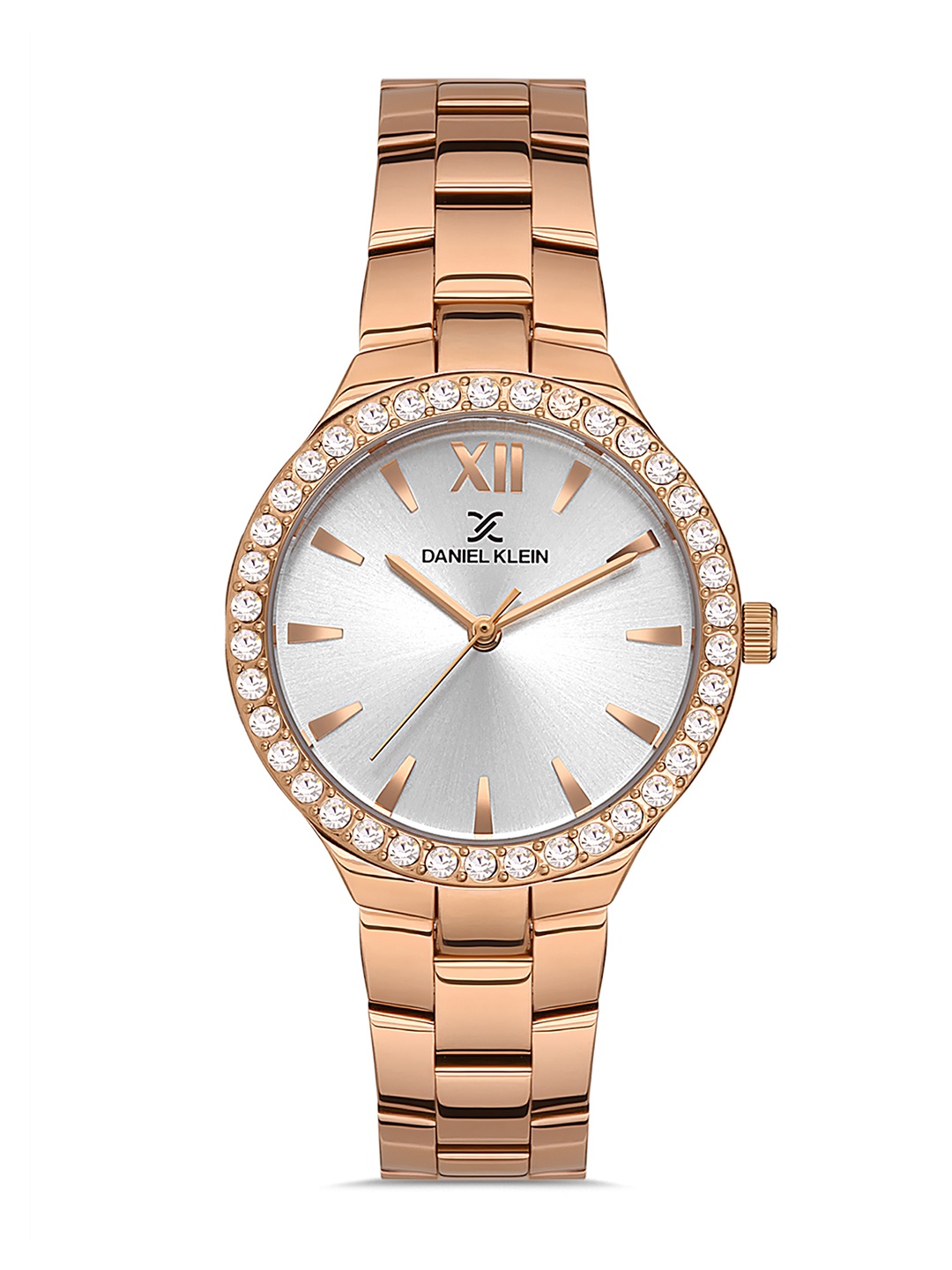 

Daniel Klein Premium Women Silver Dial & Rose Gold-Toned Strap Analogue Watch DK.1.13205-2