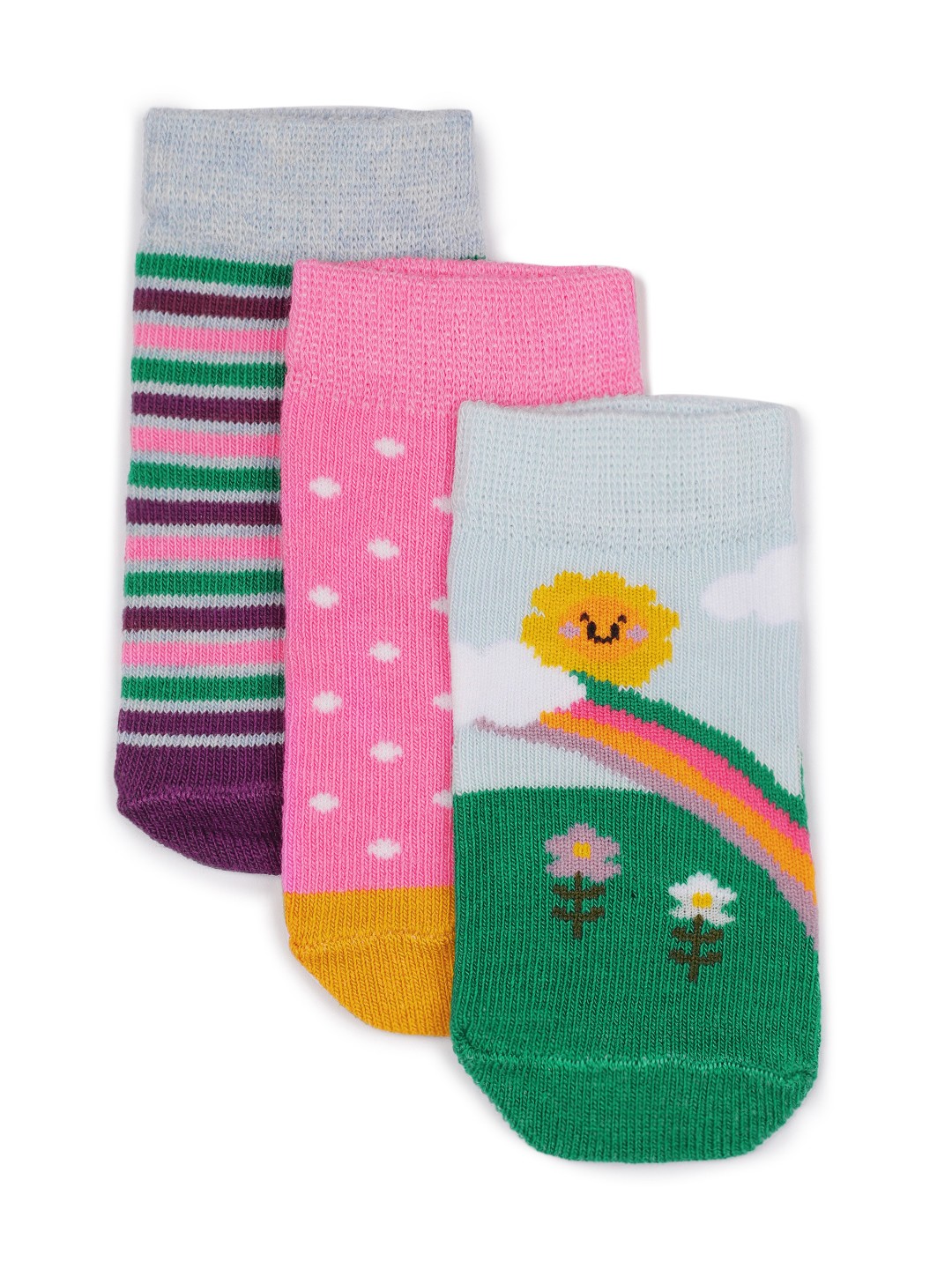 

mothercare Girls Pack of 3 Ankle Length Socks, Pink