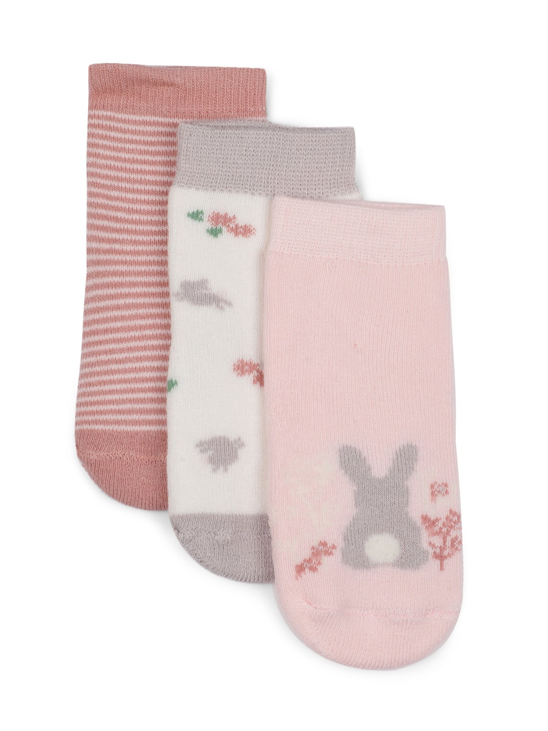 

mothercare Girls Pack of 3 Ankle Length Socks, Pink