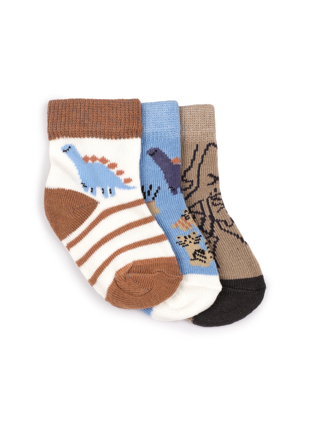 

mothercare Boys Pack of 3 Ankle Length Socks, Brown