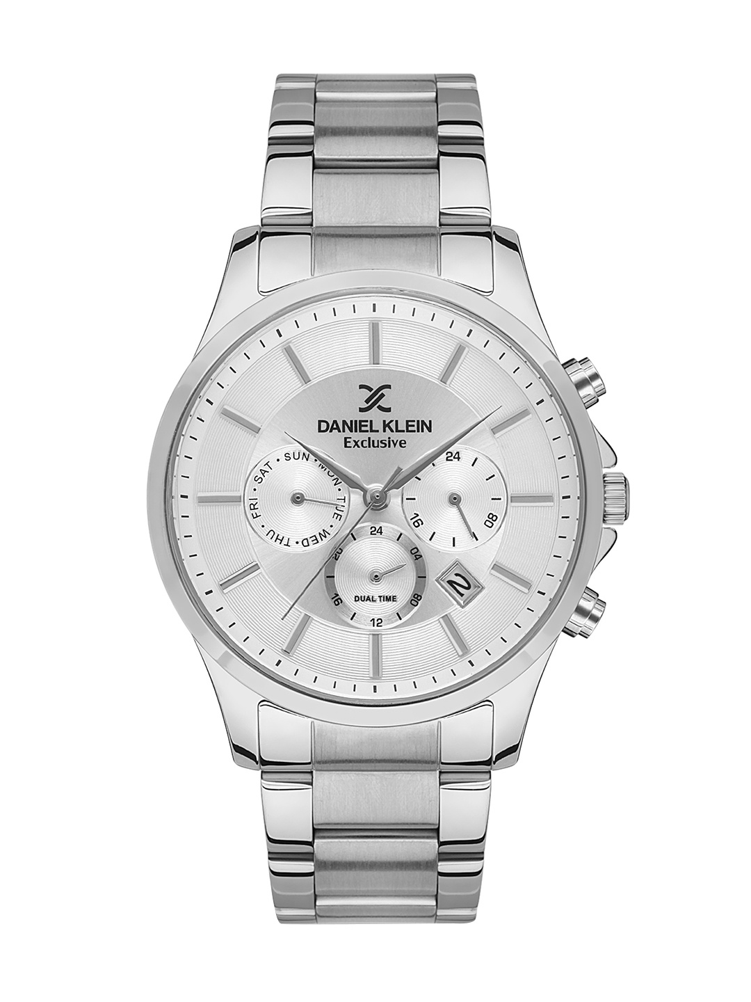 

Daniel Klein Exclusive Men Silver-Toned Dial & Strap Analogue Watch DK.1.13291-1_OR