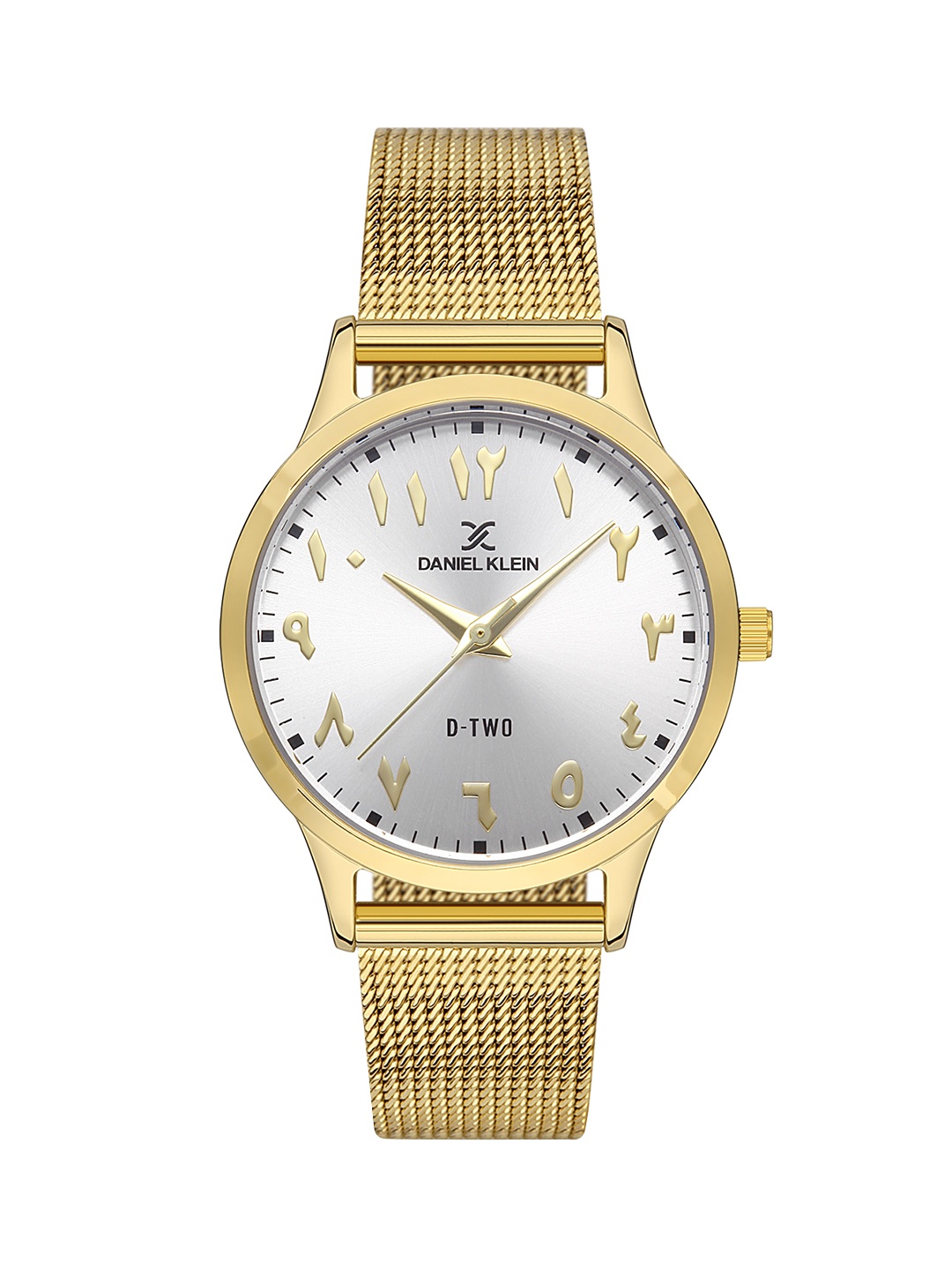 

Daniel Klein D-Two Women Silver Dial & Gold Toned Strap Analogue Watch DK.1.13306-6_OR