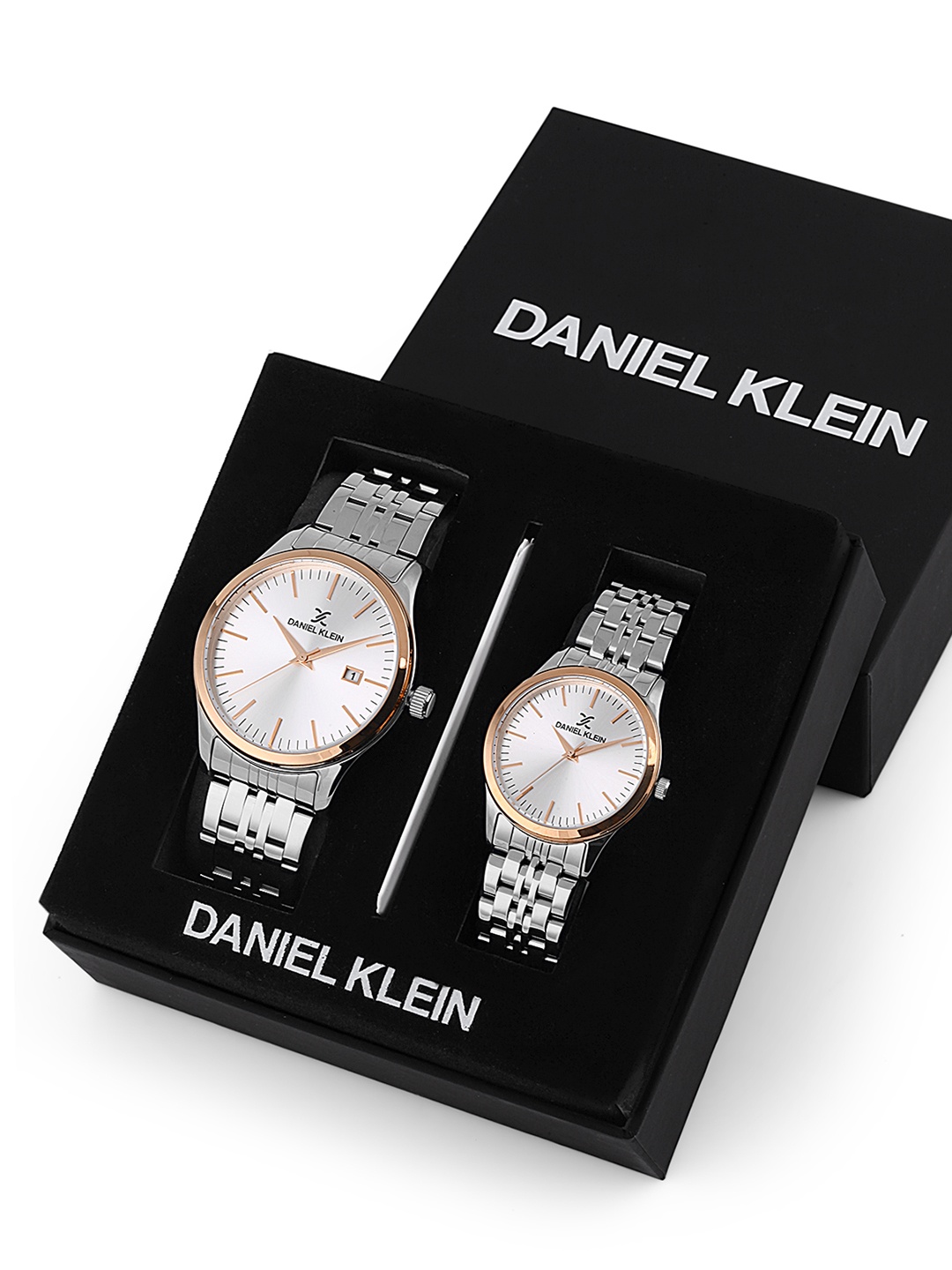 

Daniel Klein Silver-Toned Dial & Strap His & Her Analogue Watch DK.1.13299-4