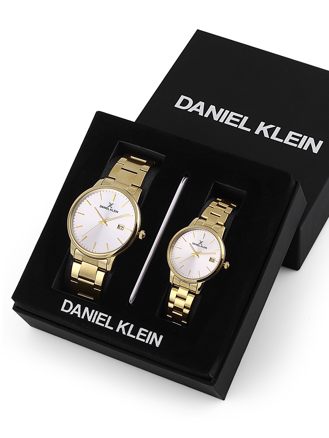 

Daniel Klein Silver Dial & Gold-Toned Strap His & Her Analogue Watch DK.1.13298-3_OR