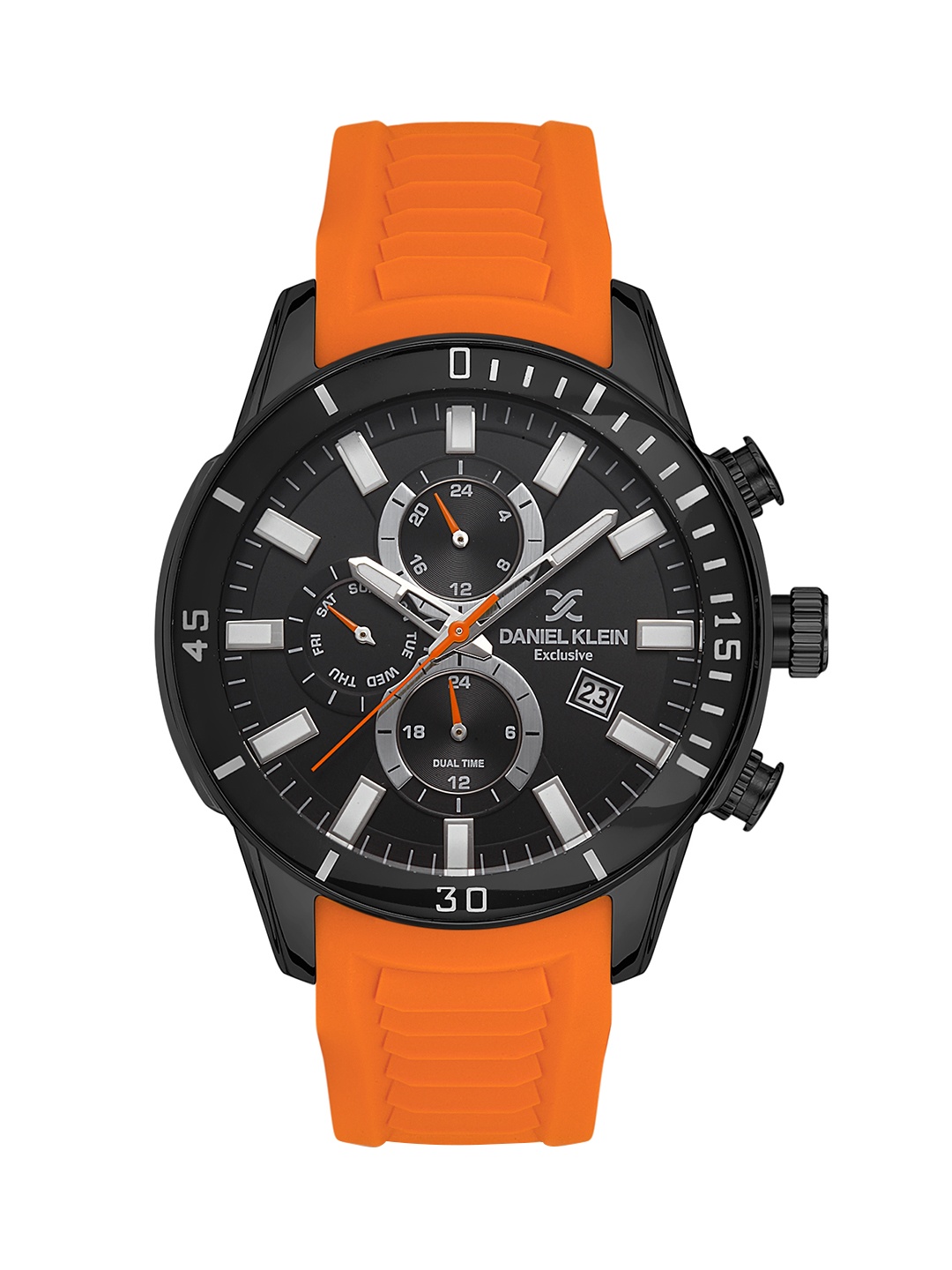 

Daniel Klein Exclusive Men Black Dial & Orange Straps Analogue Watch DK.1.13313-5_OR
