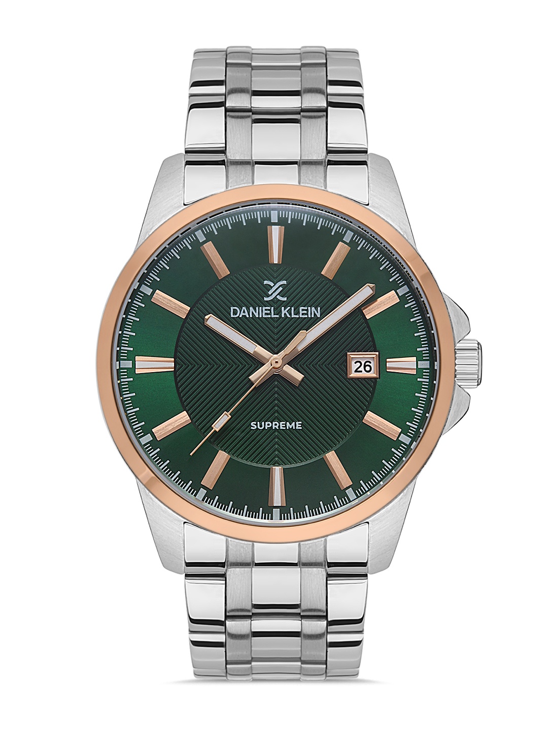 

Daniel Klein Supreme Men Green Dial & Silver Toned Straps Analogue Watch DK.1.13318-5_OR