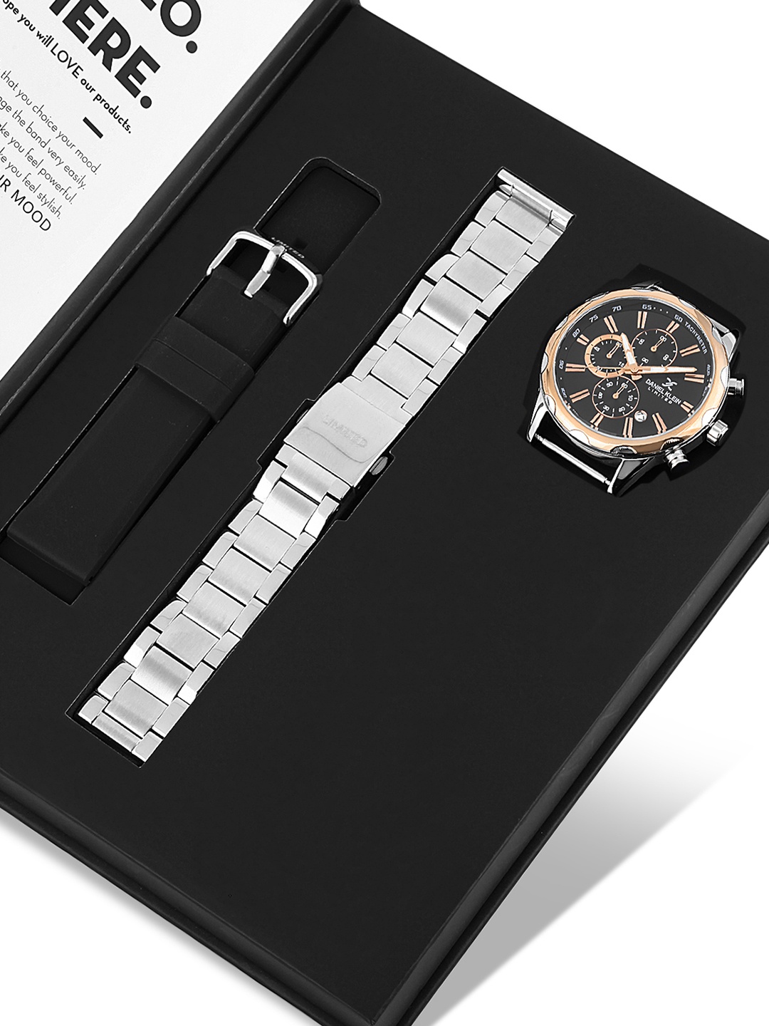

Daniel Klein Unisex Black Embellished Dial & Multicoloured Bracelet Style Straps Analogue Watch