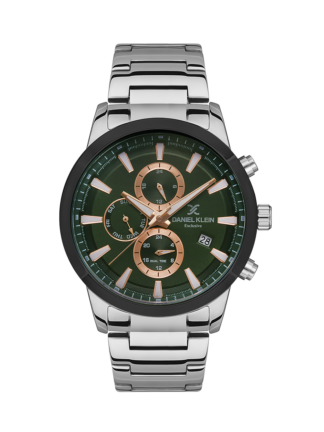 

Daniel Klein Exclusive Men Green Dial & Silver-Toned Strap Analogue Watch DK 1 13289-4_OR