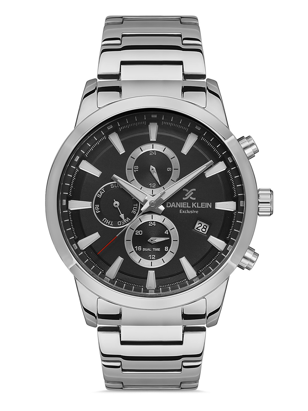 

Daniel Klein Exclusive Men Black Dial & Silver-Toned Strap Analogue Watch DK.1.13289-1_OR