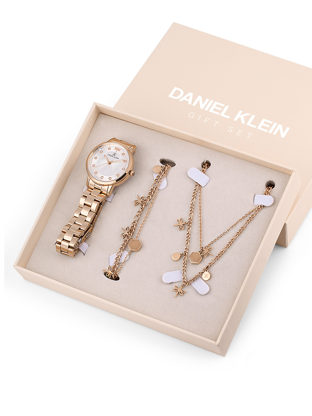 

Daniel Klein Women Silver & Rose Gold-Toned Analogue Watch Gift Set DK.1.13285-5_OR