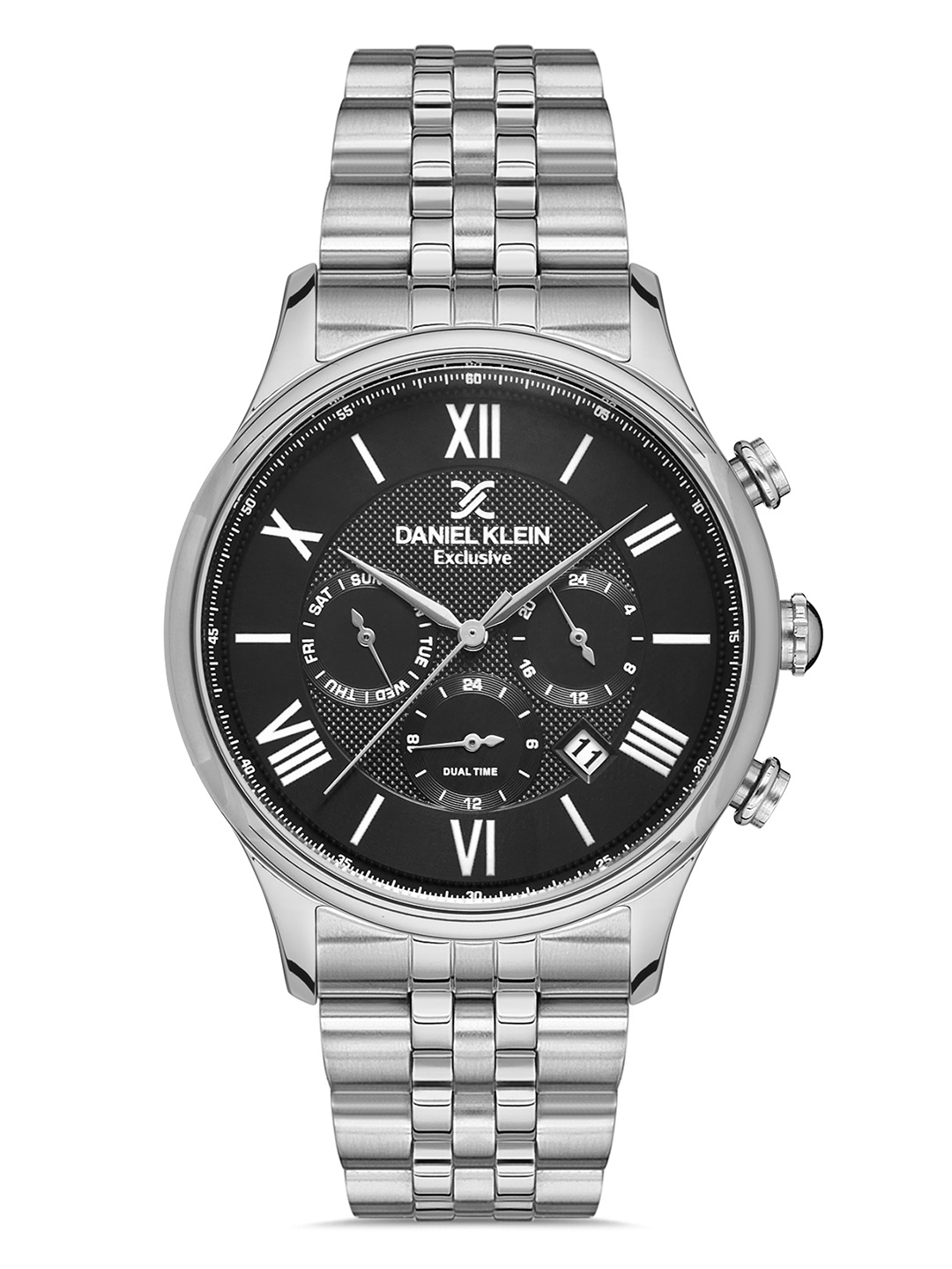 

Daniel Klein Exclusive Men Black Dial & Silver-Toned Strap Analogue Watch DK.1.13288-2_OR