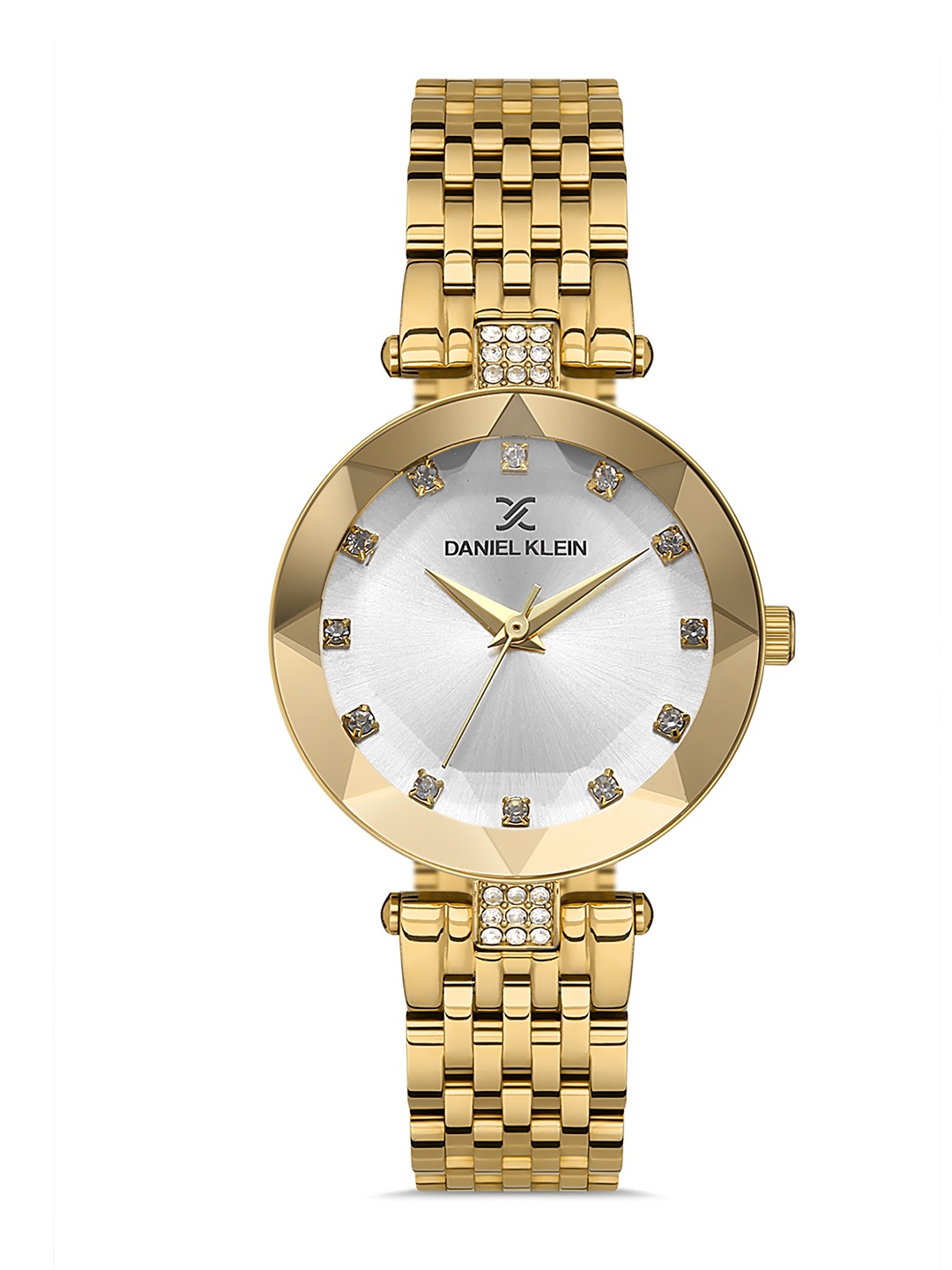 

Daniel Klein Premium Women Silver-Toned Dial & Golden Straps Analogue Watch DK.1.13319-2