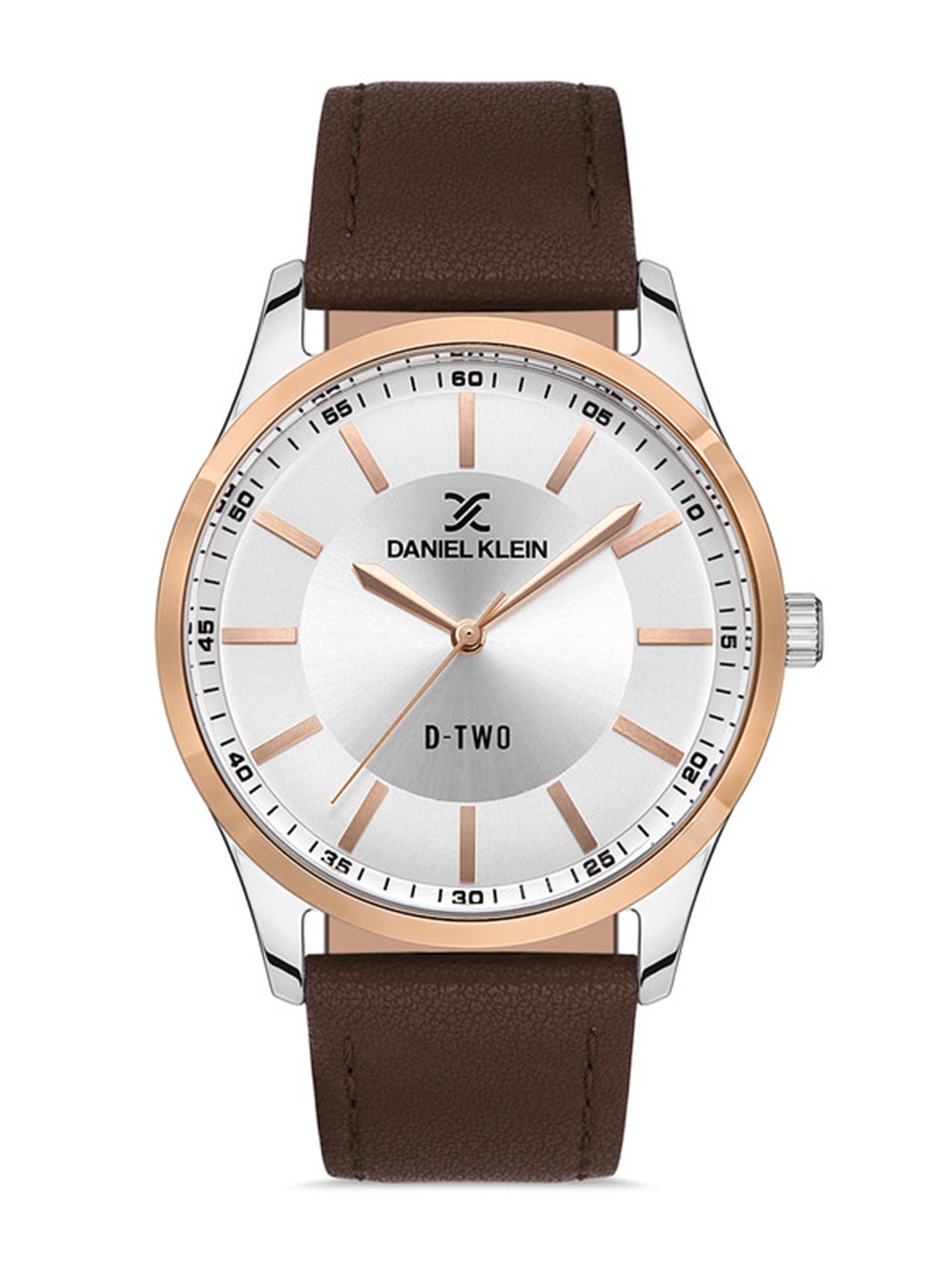 

Daniel Klein D-Two Men Silver-Toned Dial & Brown Straps Analogue Watch DK.1.13310-6_OR