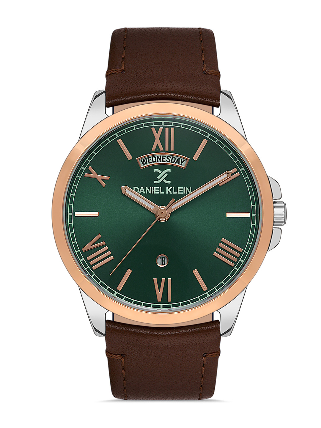 

Daniel Klein Men Green Dial & Brown Leather Straps Analogue Watch