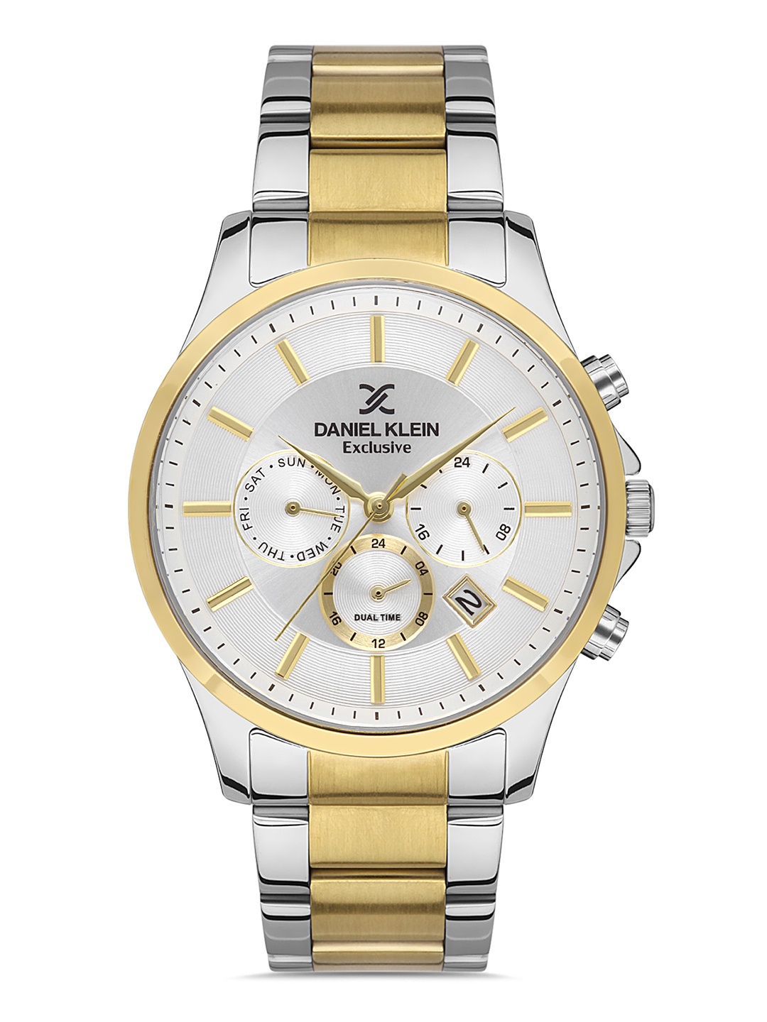 

Daniel Klein Exclusive Men Silver Dial & Gold-Toned Strap Analogue Watch DK.1.13291-5