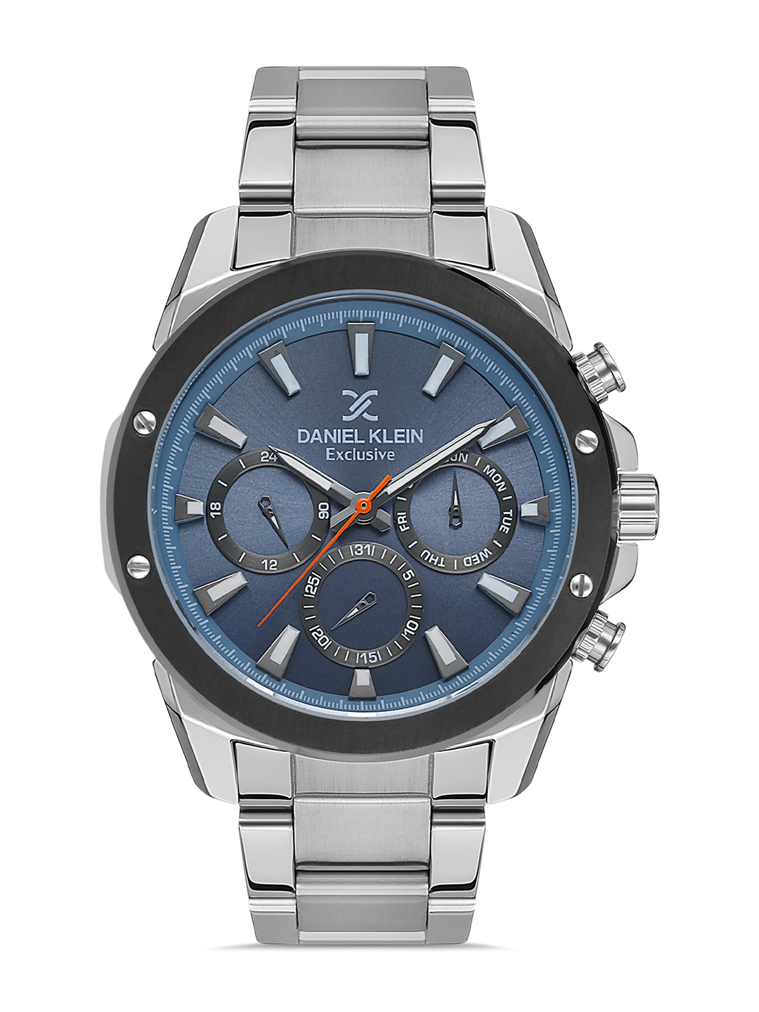 

Daniel Klein Exclusive Men Blue Dial & Silver Toned Straps Analogue Watch DK.1.13323-3