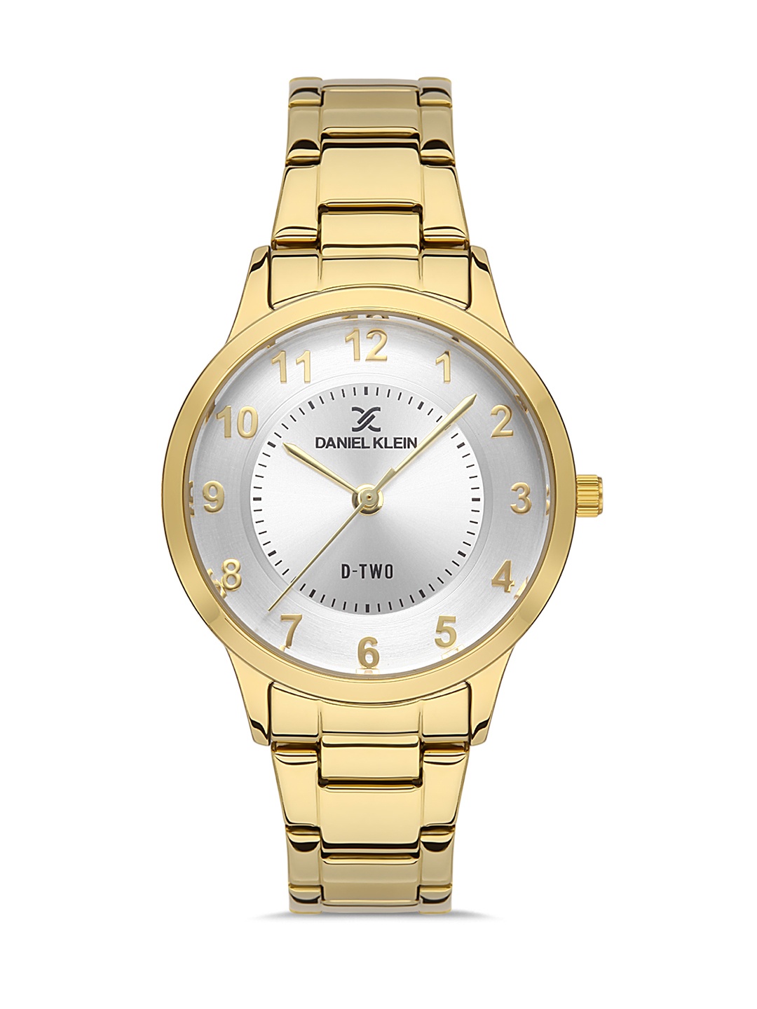 

Daniel Klein D-Two Women Silver-Toned Dial & Gold Toned Straps Analogue Watch DK.1.13304-5