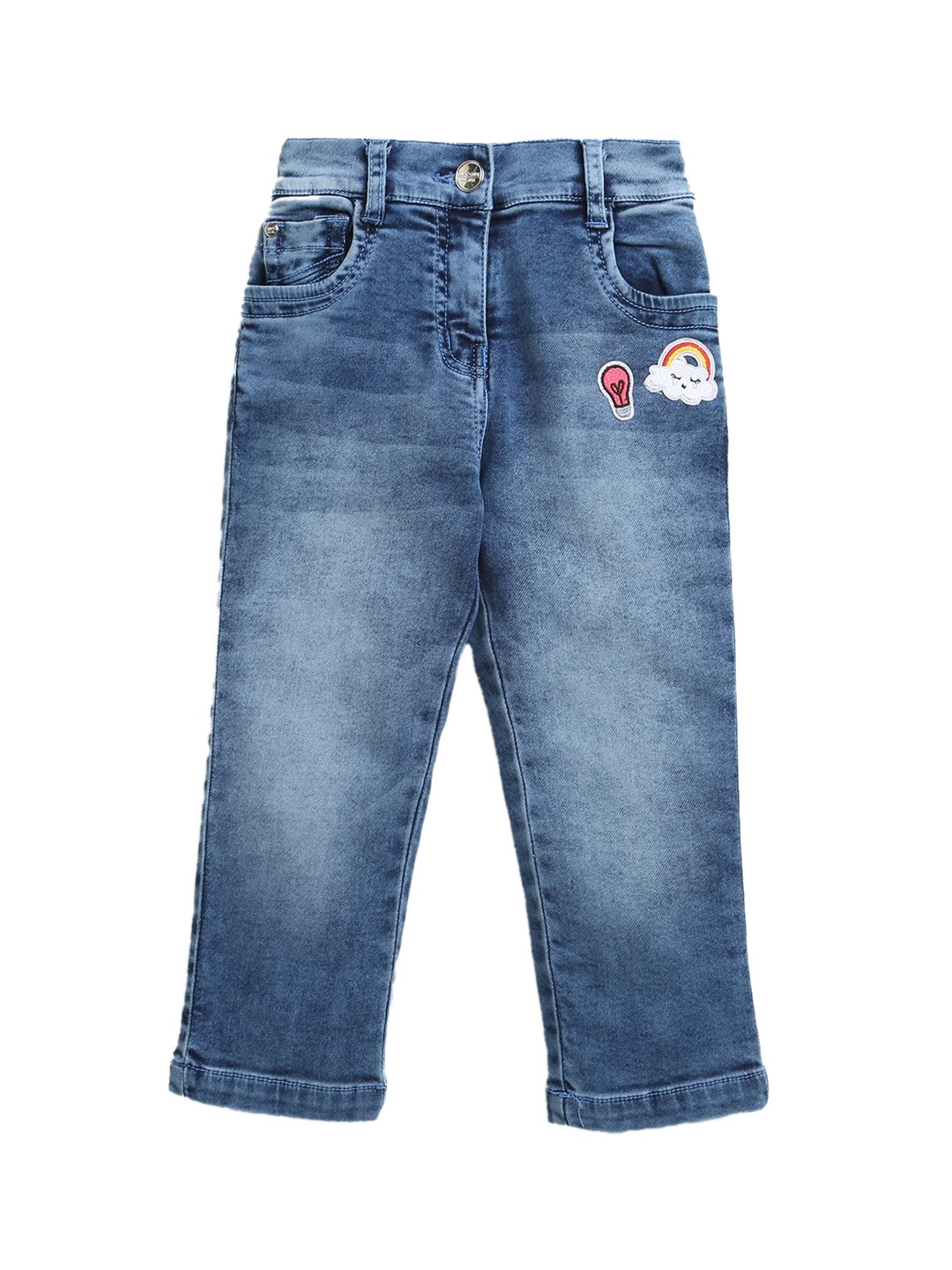 

Tiny Girl Girls Heavy Fade Applique Cotton Jeans, Blue