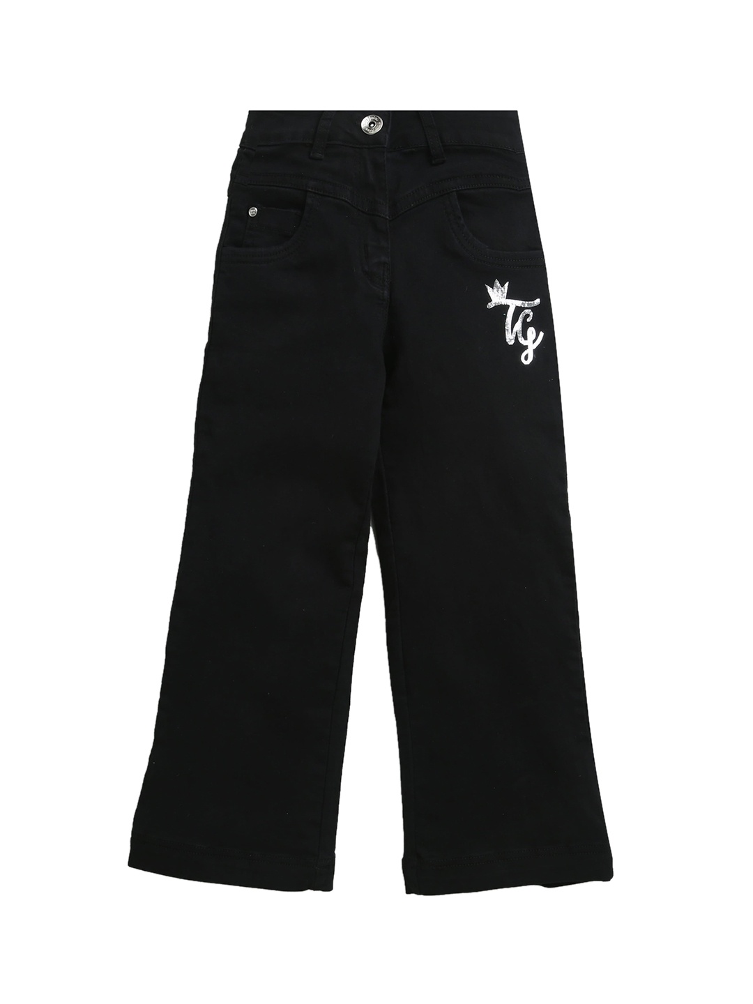 

Tiny Girl Girls Straight Fit Cotton Jeans, Black