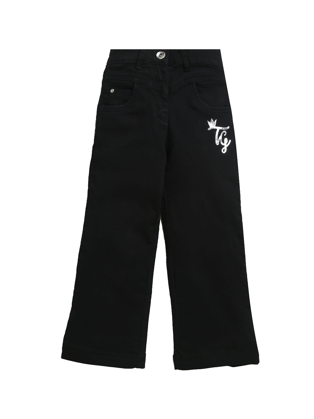 

Tiny Girl Girls Straight Fit Cotton Jeans, Black