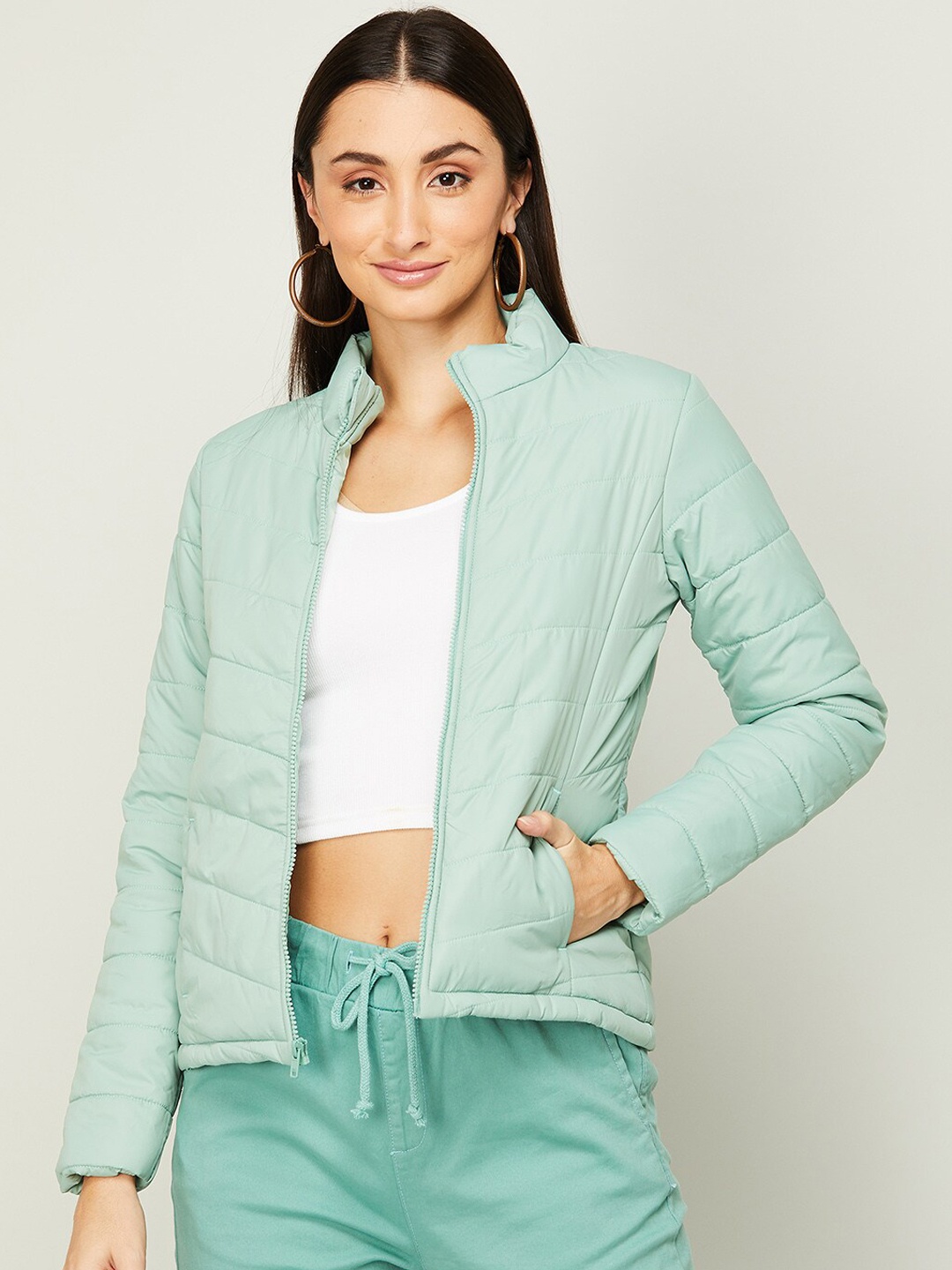 

Ginger by Lifestyle Women Sea Green Padded Jacket