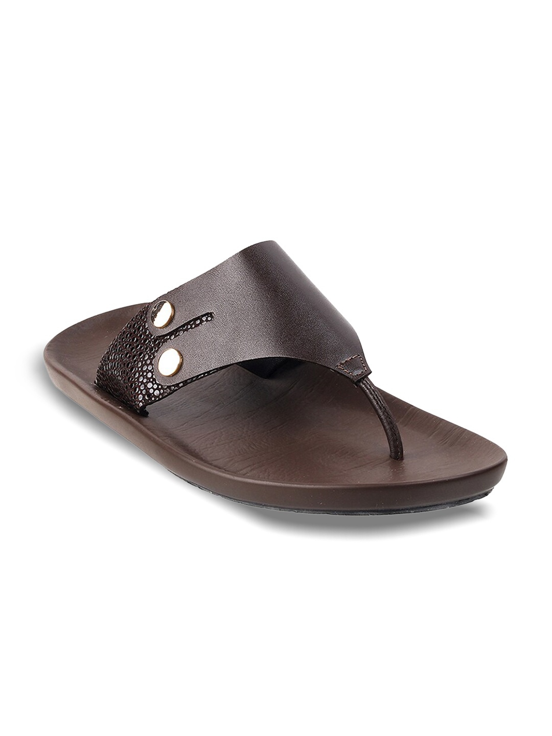 

Metro Men Brown Leather Comfort Sandals