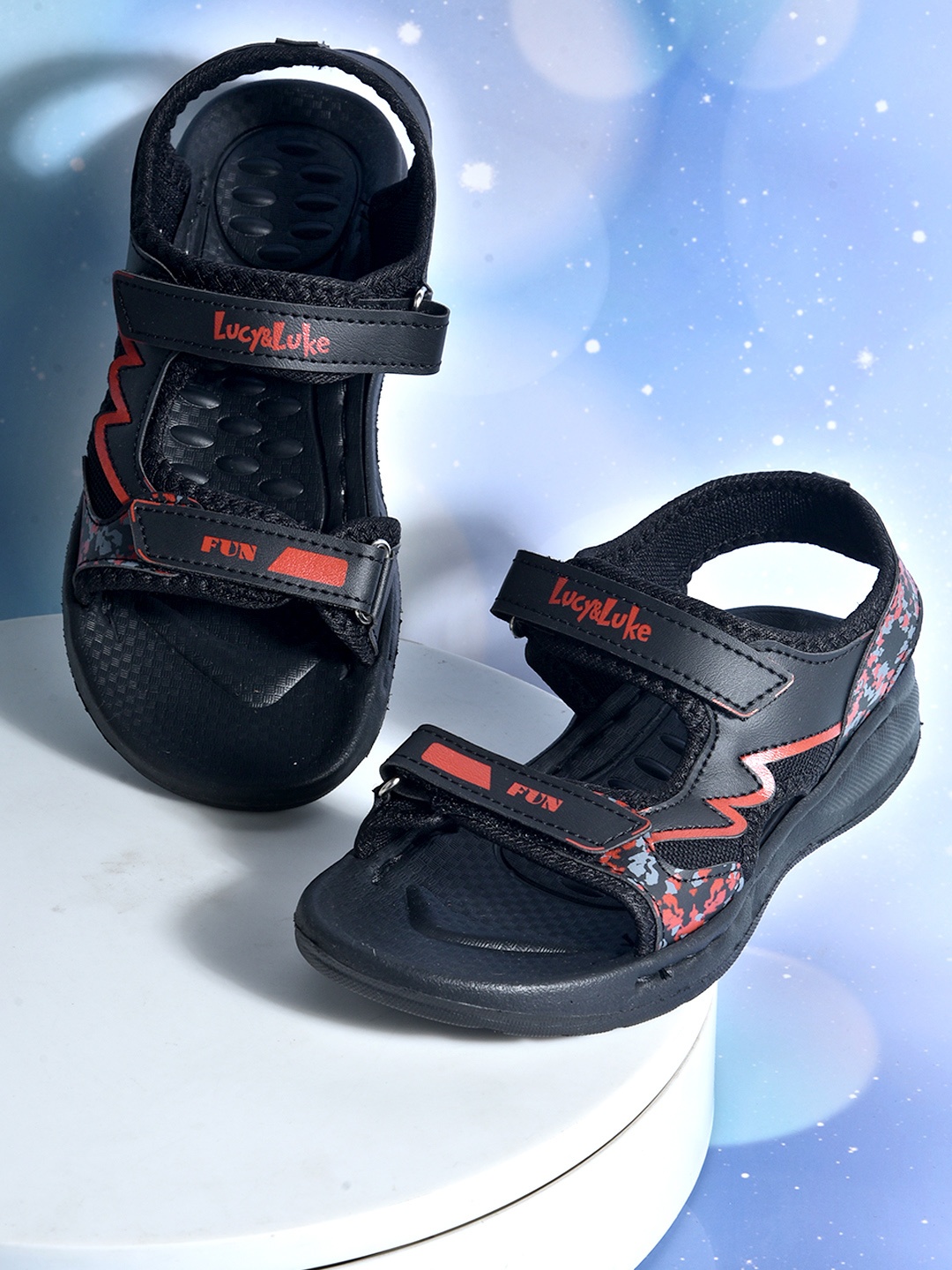 

Liberty Unisex Kids Black & Red Comfort Sandals