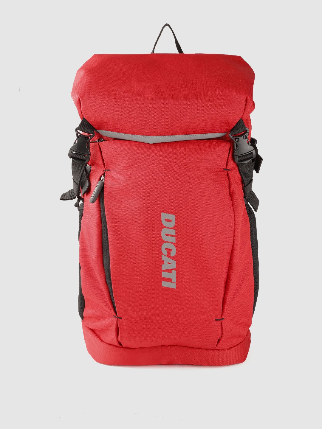 

Ducati Unisex Red & Black Solid Backpack with Brand Logo Print Detail