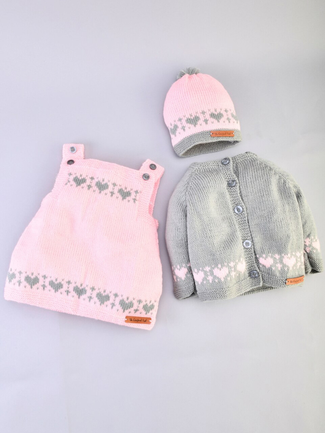 

The Original Knit Pink A-Line Dress, Sweater and Beanie Set